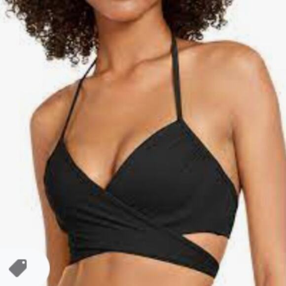 Sundazed Simone Black Wrap Bikini Top size 32C NEW - Picture 7 of 8
